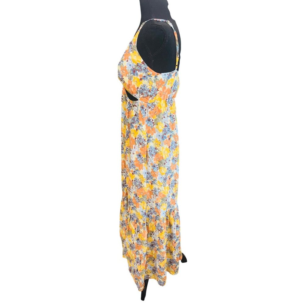 Abercrombie & Fitch Cottage Core Romantic Floral Cutout Maxi Sun Dress M Resort - Picture 6 of 11